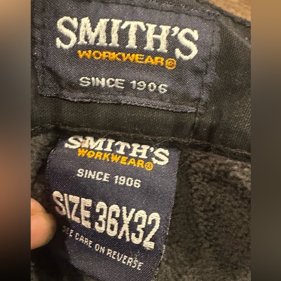 SMITH's Workwear 36x32 Men's Dark Thermal Lined Cargo Pants Warm Winter bottoms - Picture 2 of 3
